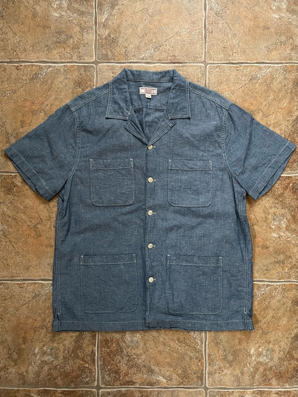 Wallace & Barnes Chambray Guayabera Shirt
